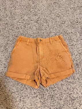 Old Navy Women's Mustard Yellow Casual Sporty Cotton Shorts Size M